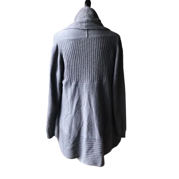 Rani Arabella shawl neck open front Margot Lori Piana cashmere cardigan gray M - Picture 2 of 10